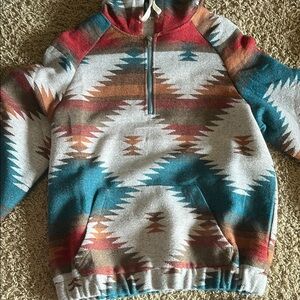 Vintage Men's Aztec Half-Zip Pullover Jacket